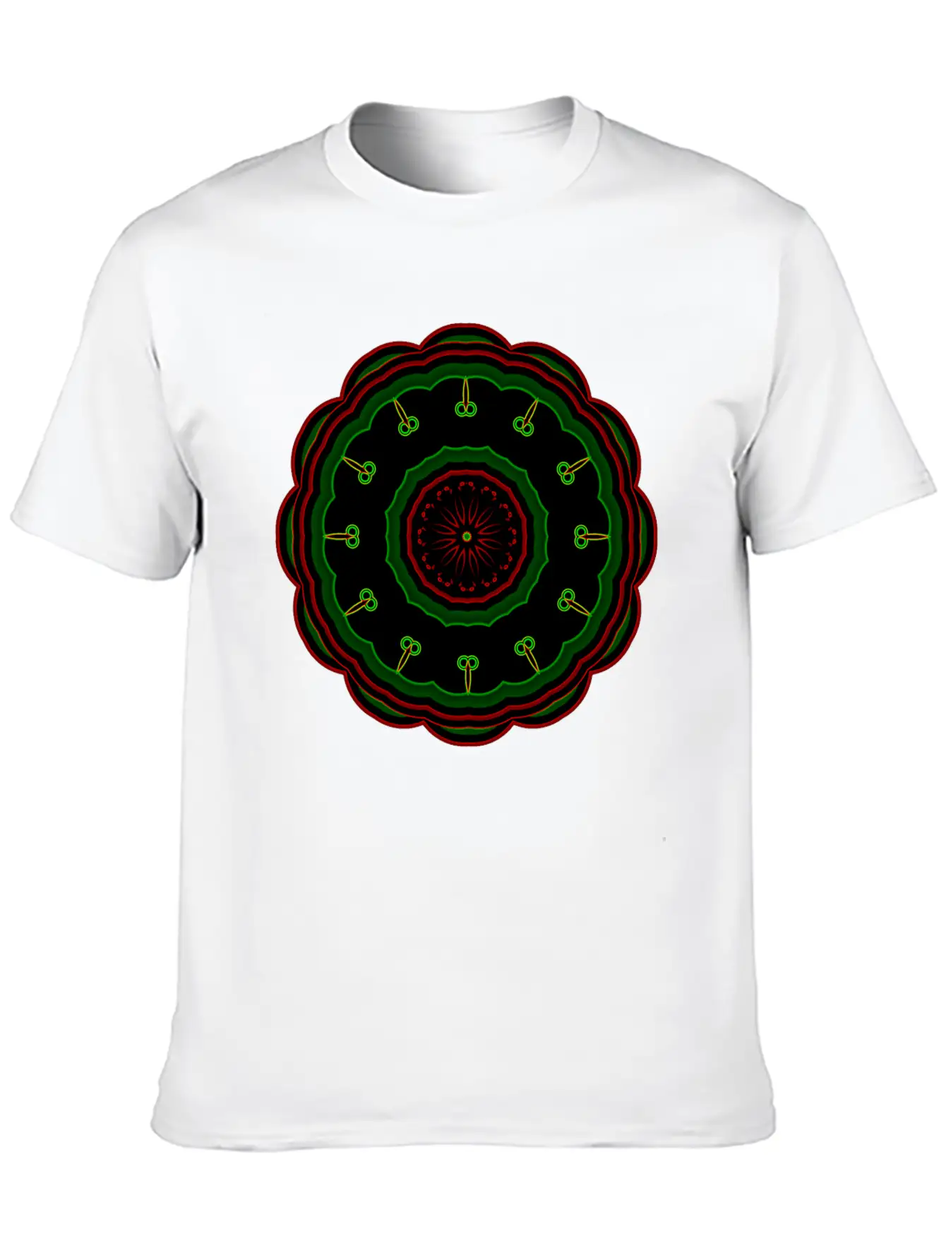 12 Green Cartoon Villains Around The Mandala Patte Classic Fit Graphic Tee For Daily Comfort – Unisex Cotton Shirt