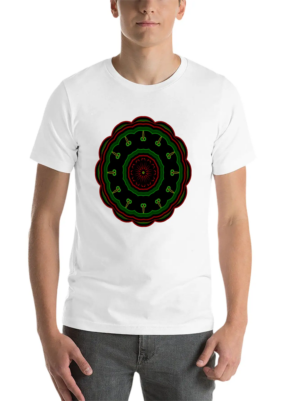 12 Green Cartoon Villains Around The Mandala Patte Classic Fit Graphic Tee For Daily Comfort – Unisex Cotton Shirt