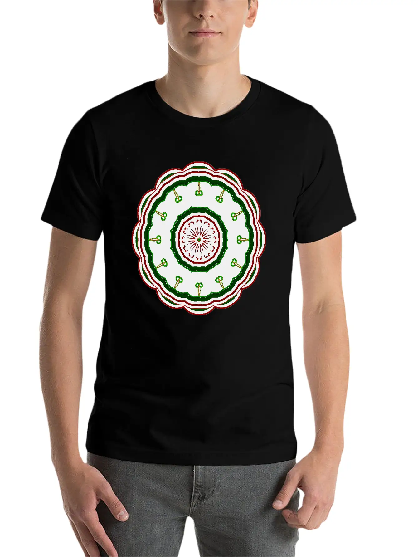 12 Green Cartoon Villains Around The Mandala Patte Classic Fit Graphic Tee For Daily Comfort – Unisex Cotton Shirt