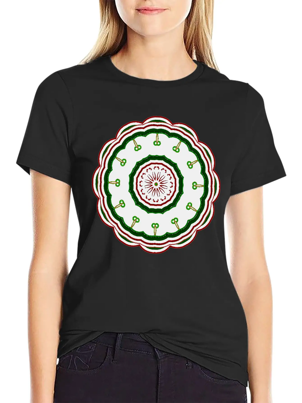 12 Green Cartoon Villains Around The Mandala Patte Classic Fit Graphic Tee For Daily Comfort – Unisex Cotton Shirt