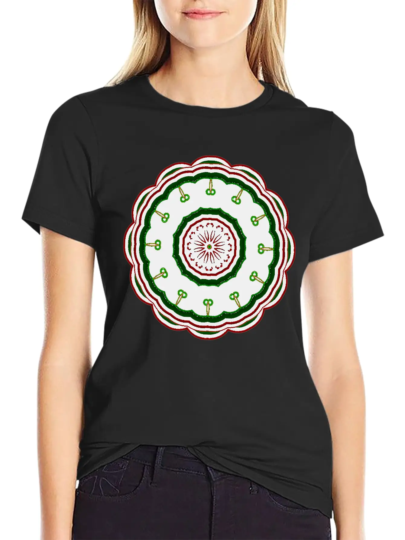 12 Green Cartoon Villains Around The Mandala Patte Classic Fit Graphic Tee For Daily Comfort – Unisex Cotton Shirt