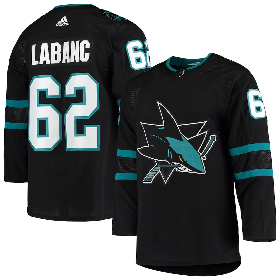 Men's San Jose Sharks Kevin Labanc #62 Black Alternate Authentic Jerseys