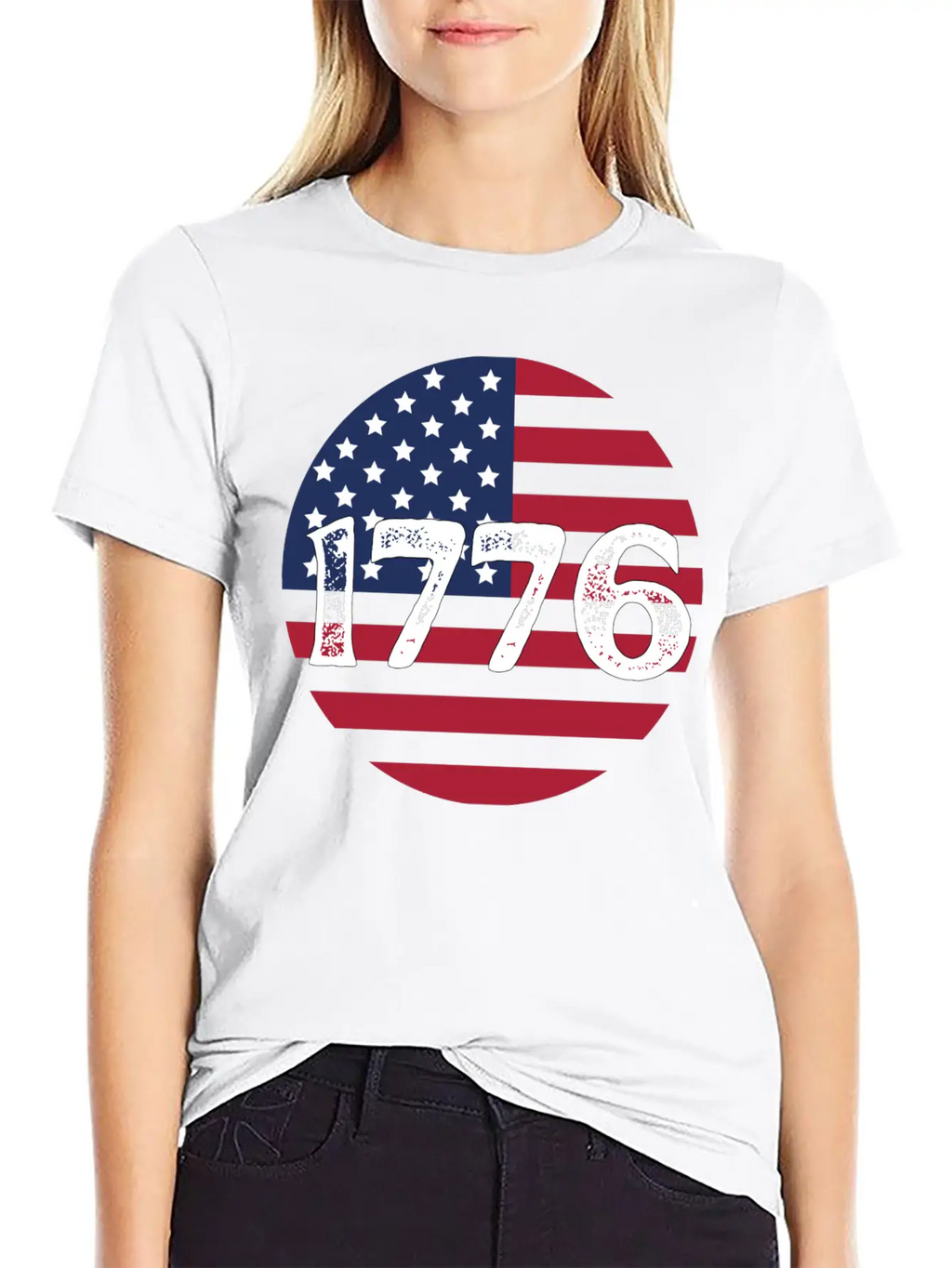 1776 - In US Flag Relaxed Everyday Tee – Lightweight And Durable Cotton