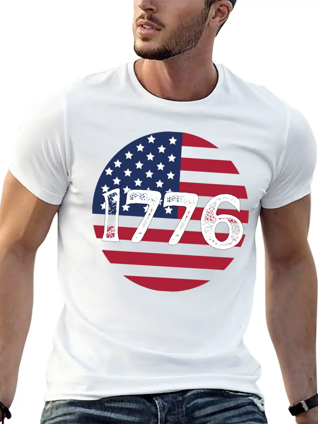 1776 - In US Flag Relaxed Everyday Tee – Lightweight And Durable Cotton