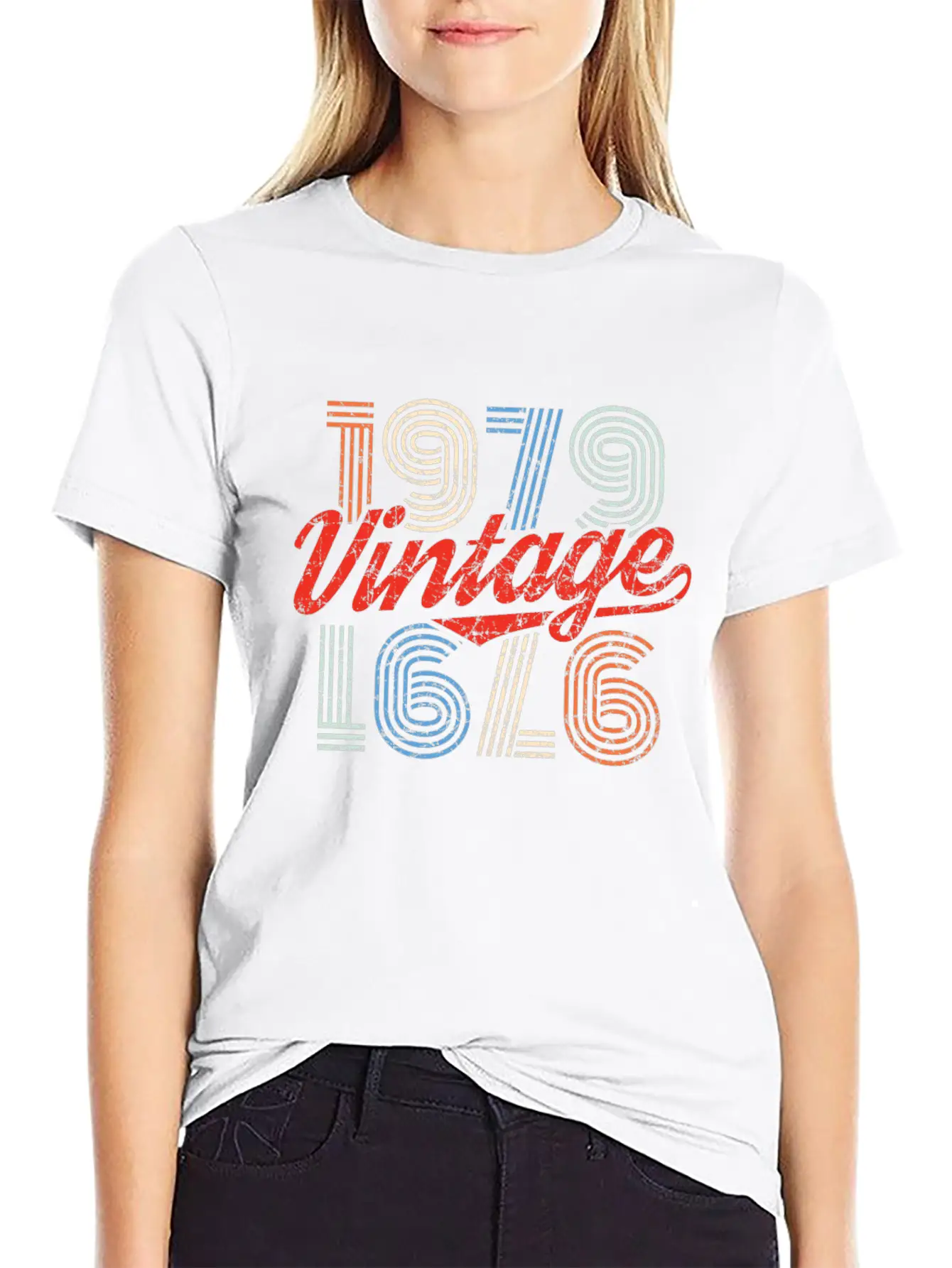 1979 Vintage Born In Retro Age Birthday Gift Idea Relaxed Everyday Tee – Lightweight And Durable Cotton