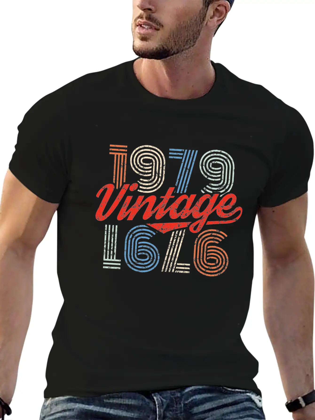 1979 Vintage Born In Retro Age Birthday Gift Idea Relaxed Everyday Tee – Lightweight And Durable Cotton