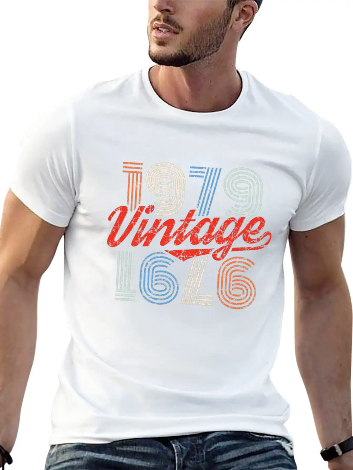 1979 Vintage Born In Retro Age Birthday Gift Idea Relaxed Everyday Tee – Lightweight And Durable Cotton