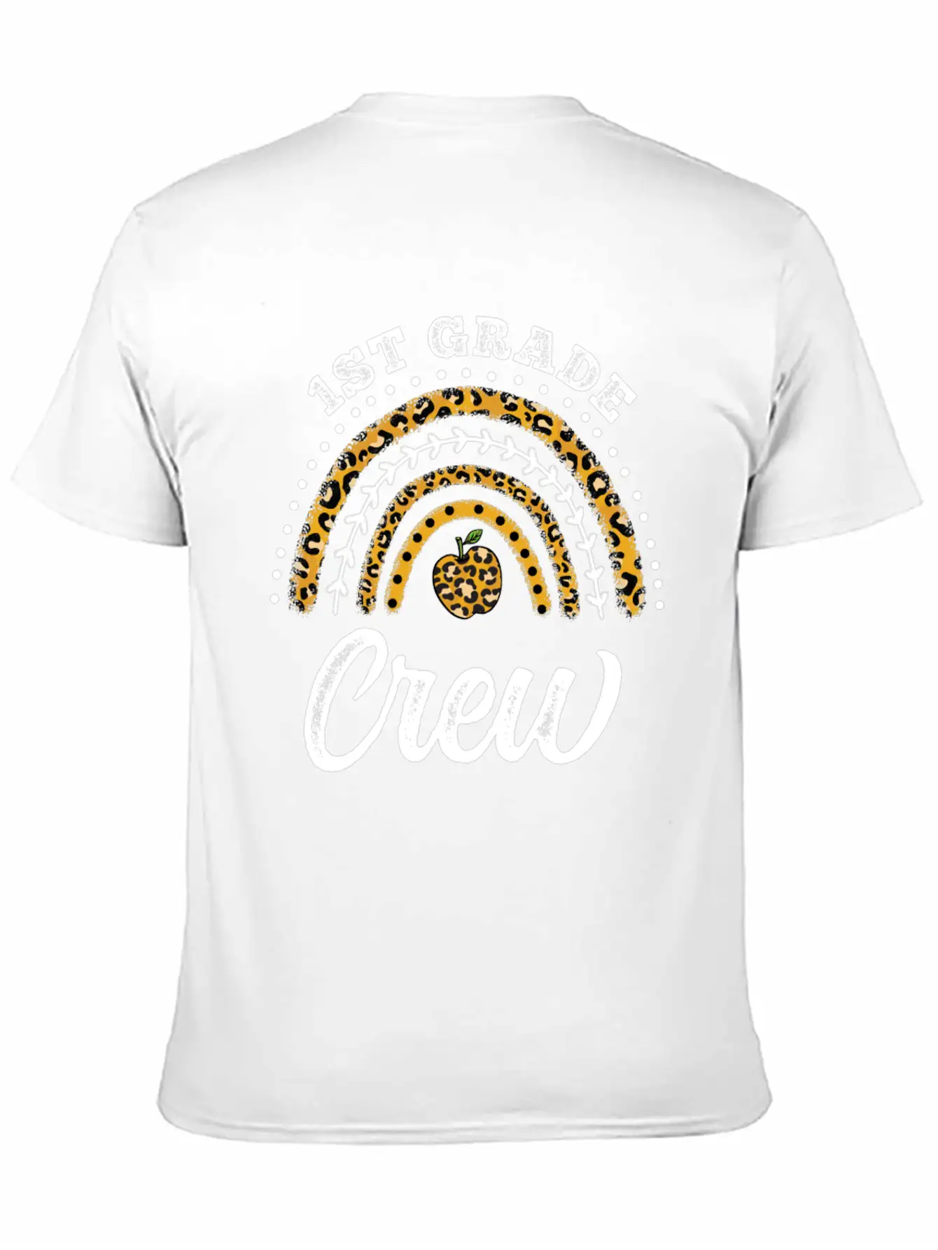 1st Grade Crew Leopard Rainbow Back To School Classic Fit Graphic Tee For Daily Comfort – Unisex Cotton Shirt