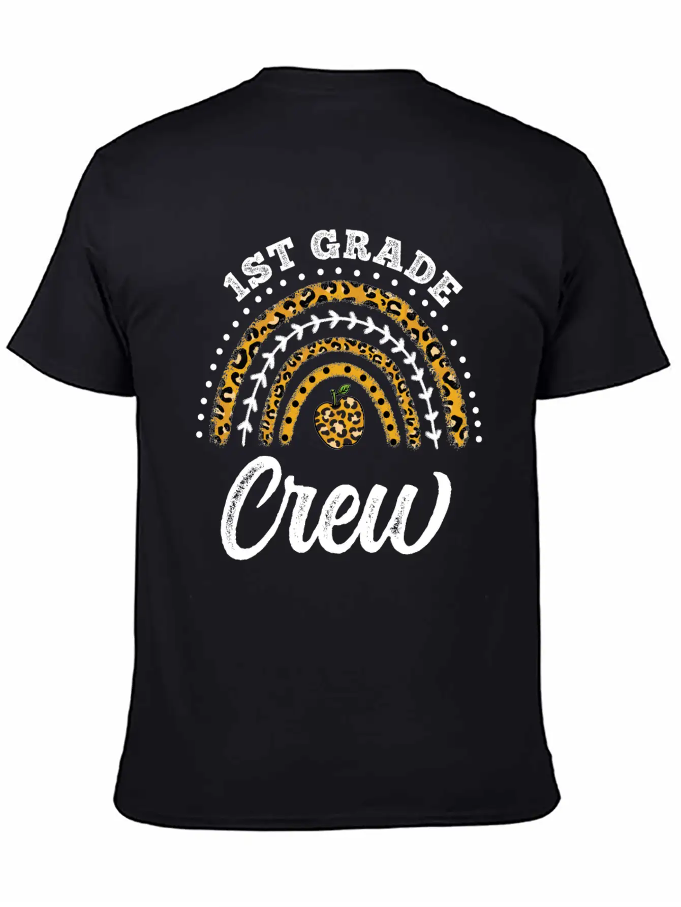1st Grade Crew Leopard Rainbow Back To School Classic Fit Graphic Tee For Daily Comfort – Unisex Cotton Shirt