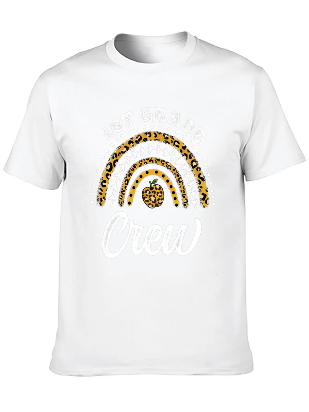 1st Grade Crew Leopard Rainbow Back To School Classic Fit Graphic Tee For Daily Comfort – Unisex Cotton Shirt