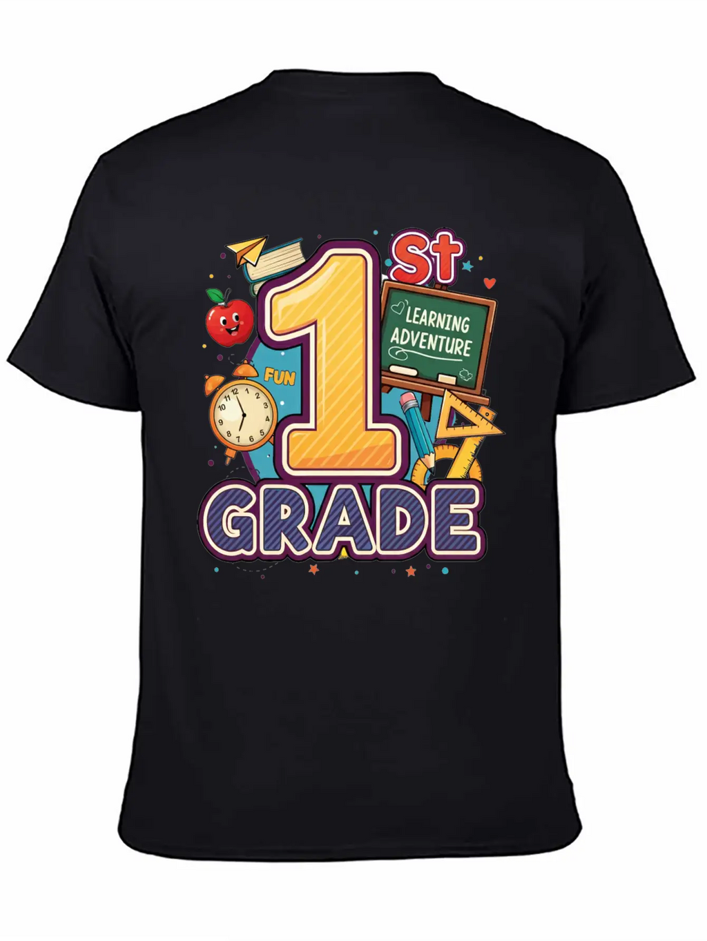 1st Grade - Learning Adventure | By Asarteon Classic Crew Neck Graphic Tee – Everyday Minimal Look