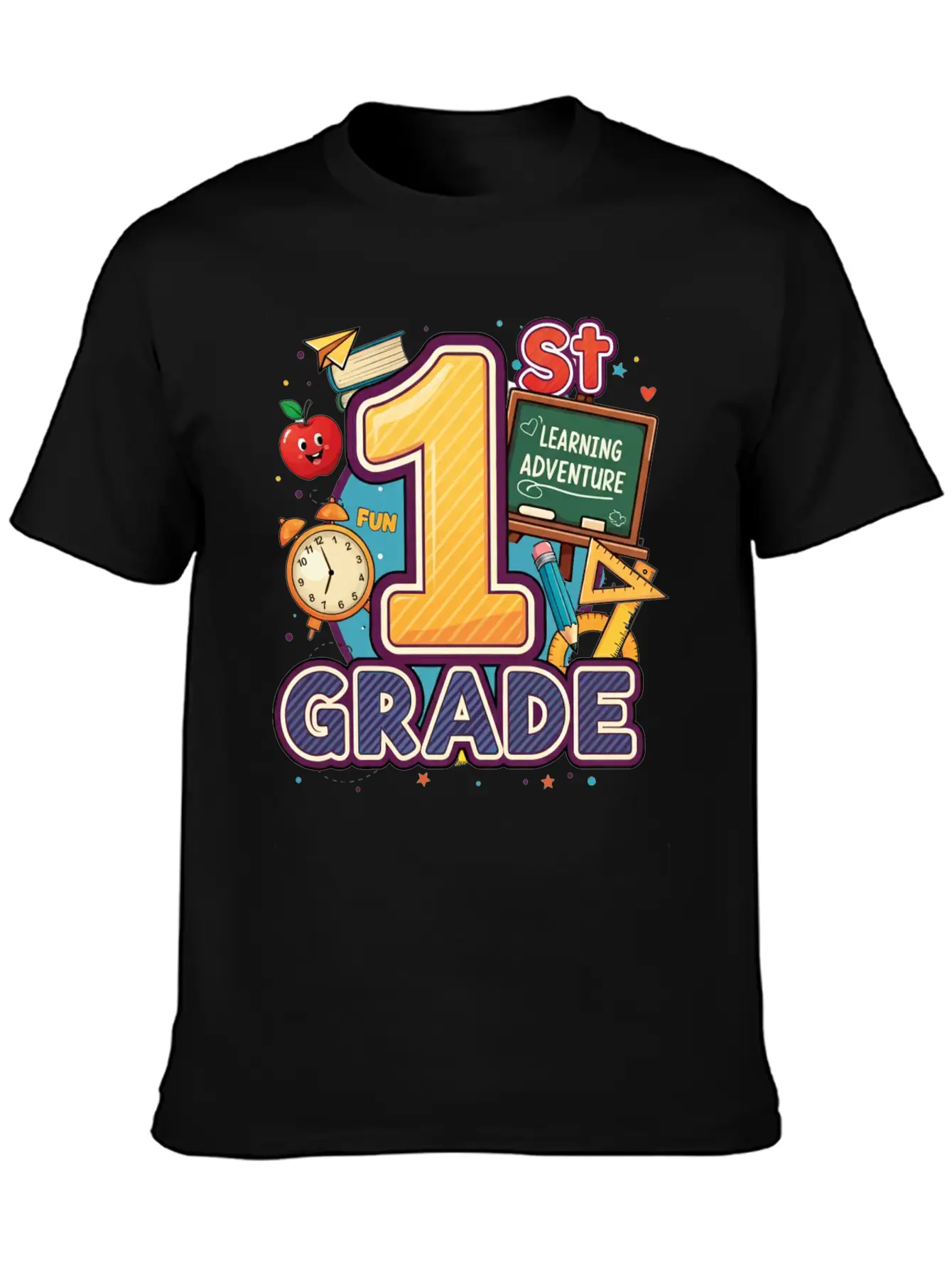 1st Grade - Learning Adventure | By Asarteon Classic Crew Neck Graphic Tee – Everyday Minimal Look