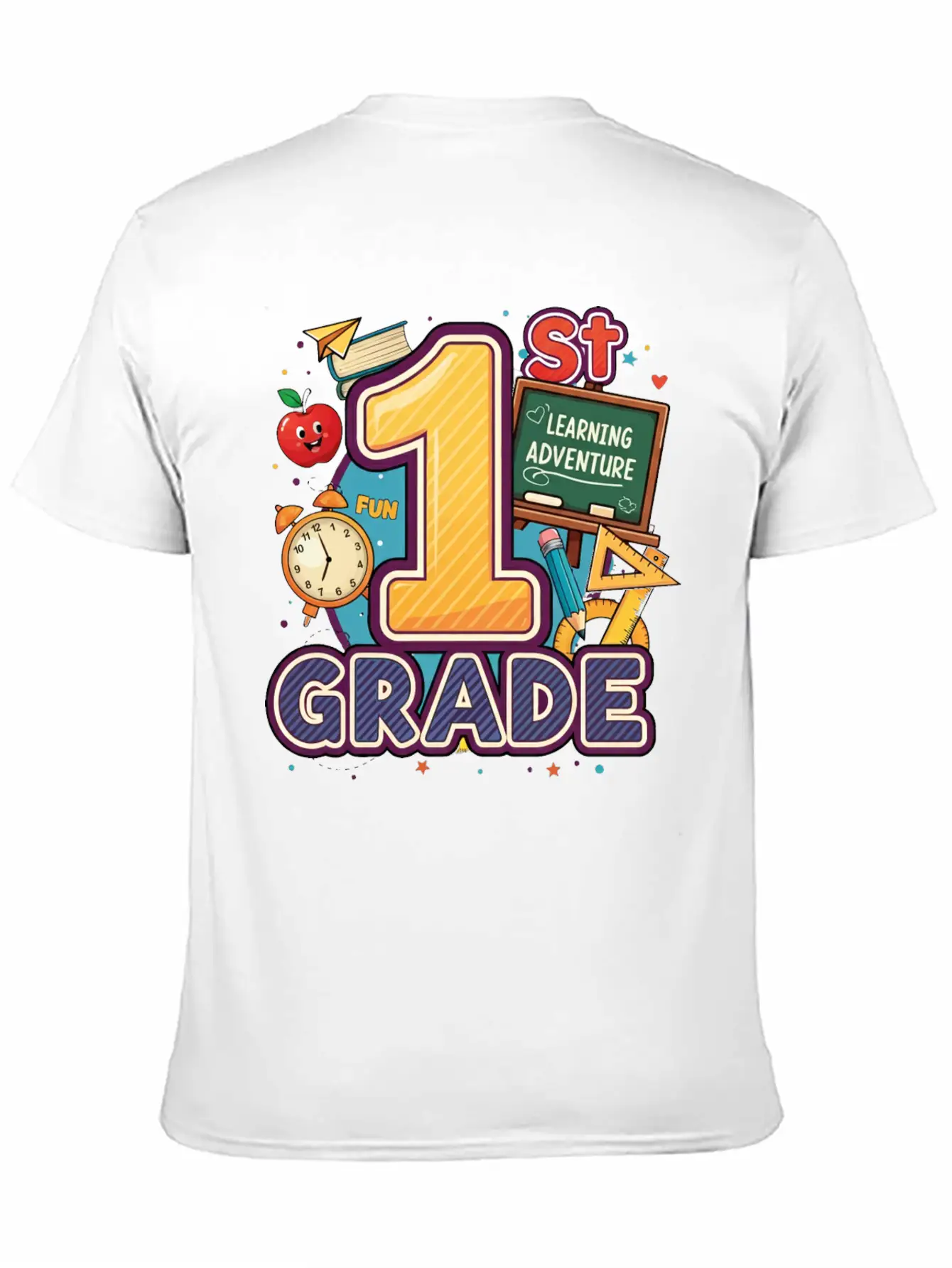 1st Grade - Learning Adventure | By Asarteon Classic Crew Neck Graphic Tee – Everyday Minimal Look