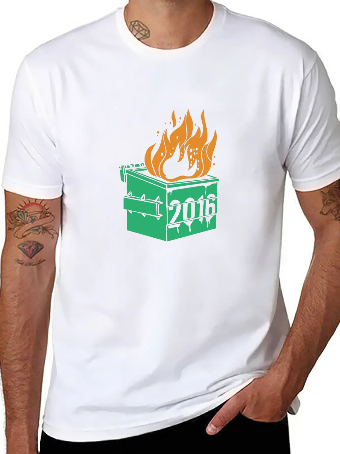 2016 Dumpster Fire Modern Fit Casual T-Shirt – Clean And Versatile Design