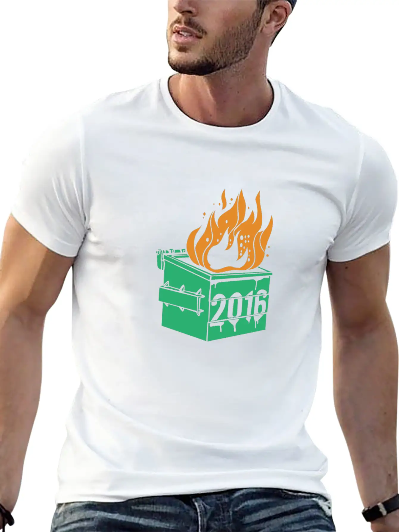 2016 Dumpster Fire Modern Fit Casual T-Shirt – Clean And Versatile Design