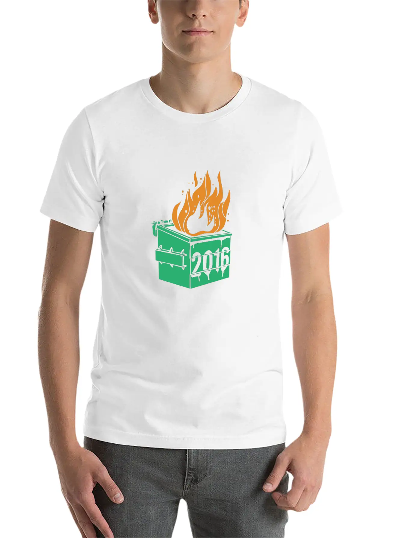 2016 Dumpster Fire Modern Fit Casual T-Shirt – Clean And Versatile Design