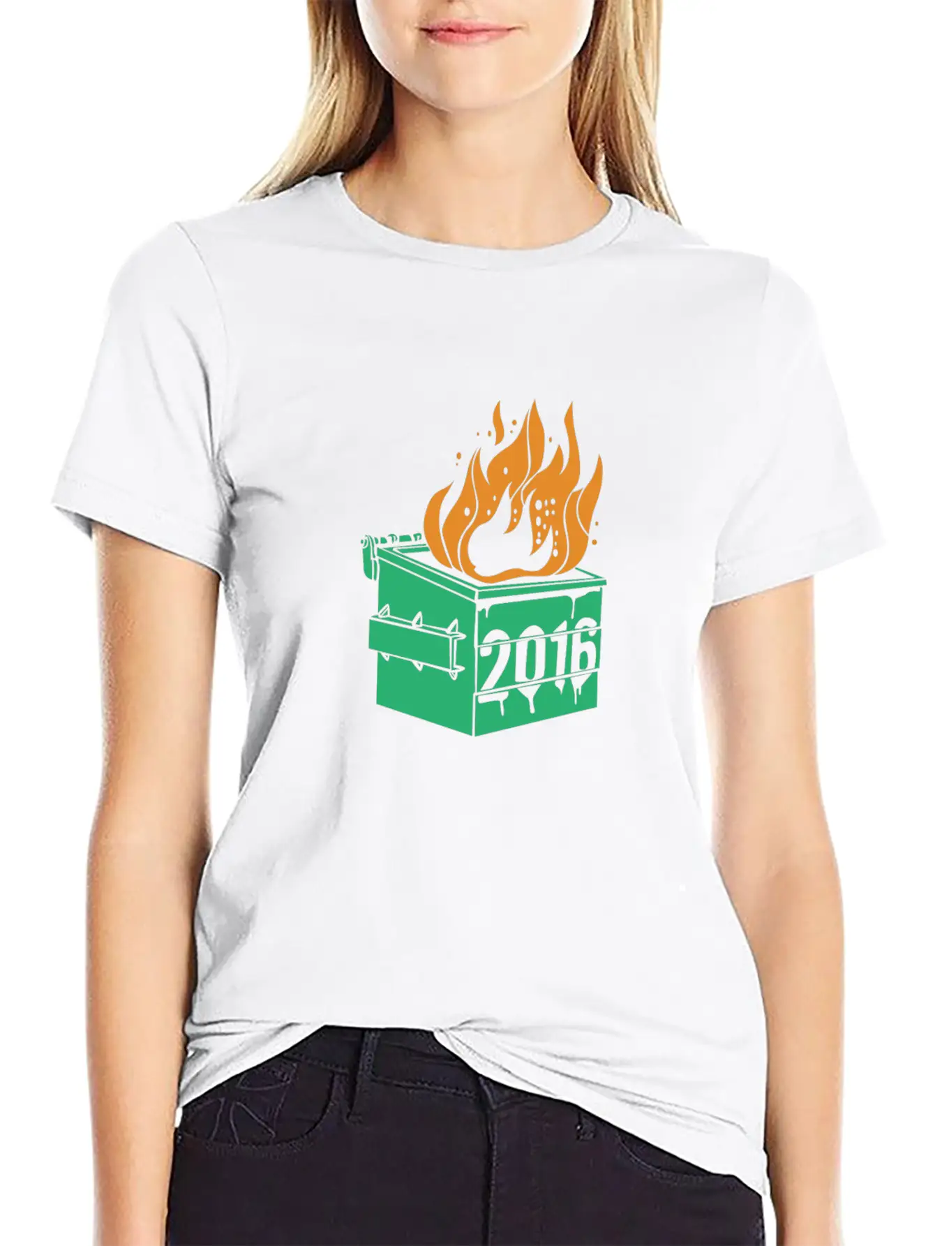 2016 Dumpster Fire Modern Fit Casual T-Shirt – Clean And Versatile Design
