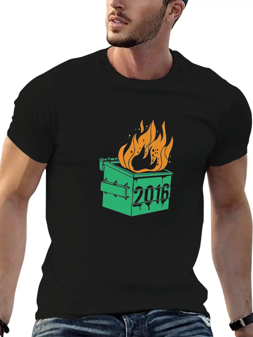 2016 Dumpster Fire Modern Fit Casual T-Shirt – Clean And Versatile Design