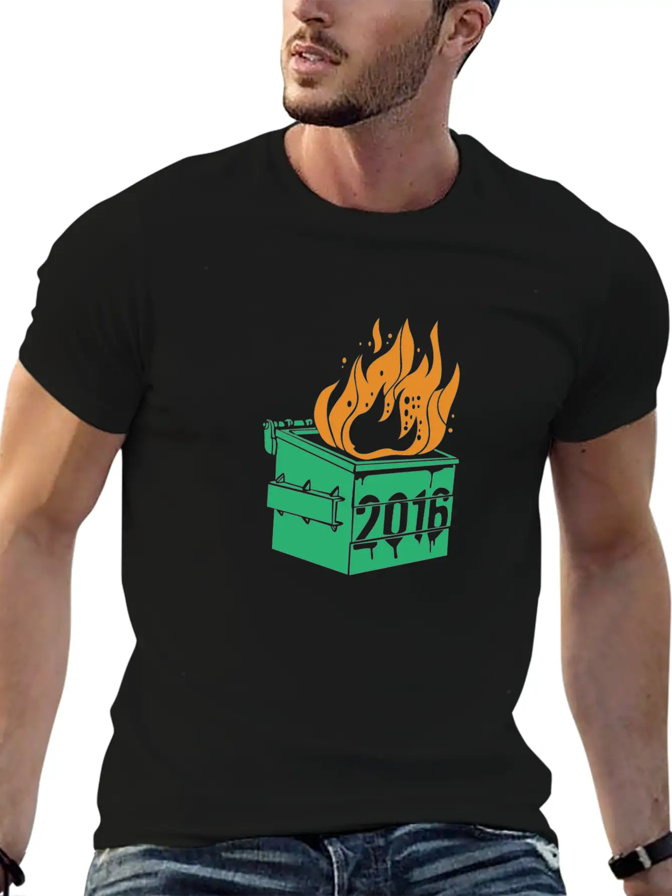 2016 Dumpster Fire Modern Fit Casual T-Shirt – Clean And Versatile Design