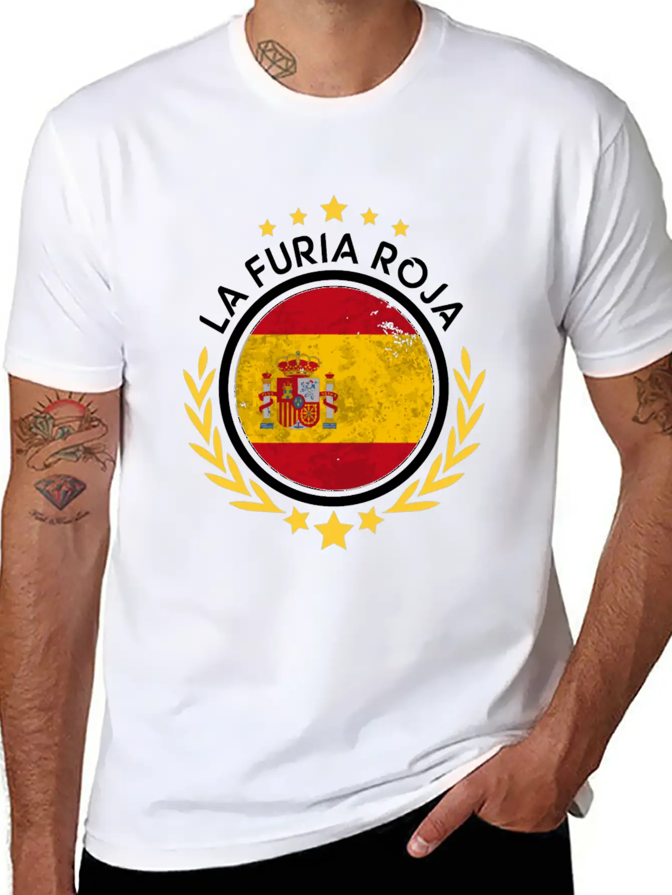 2018 Spain Fan World Soccer Championship Long Slee Soft Cotton Short Sleeve Tee – Unisex Wardrobe Staple