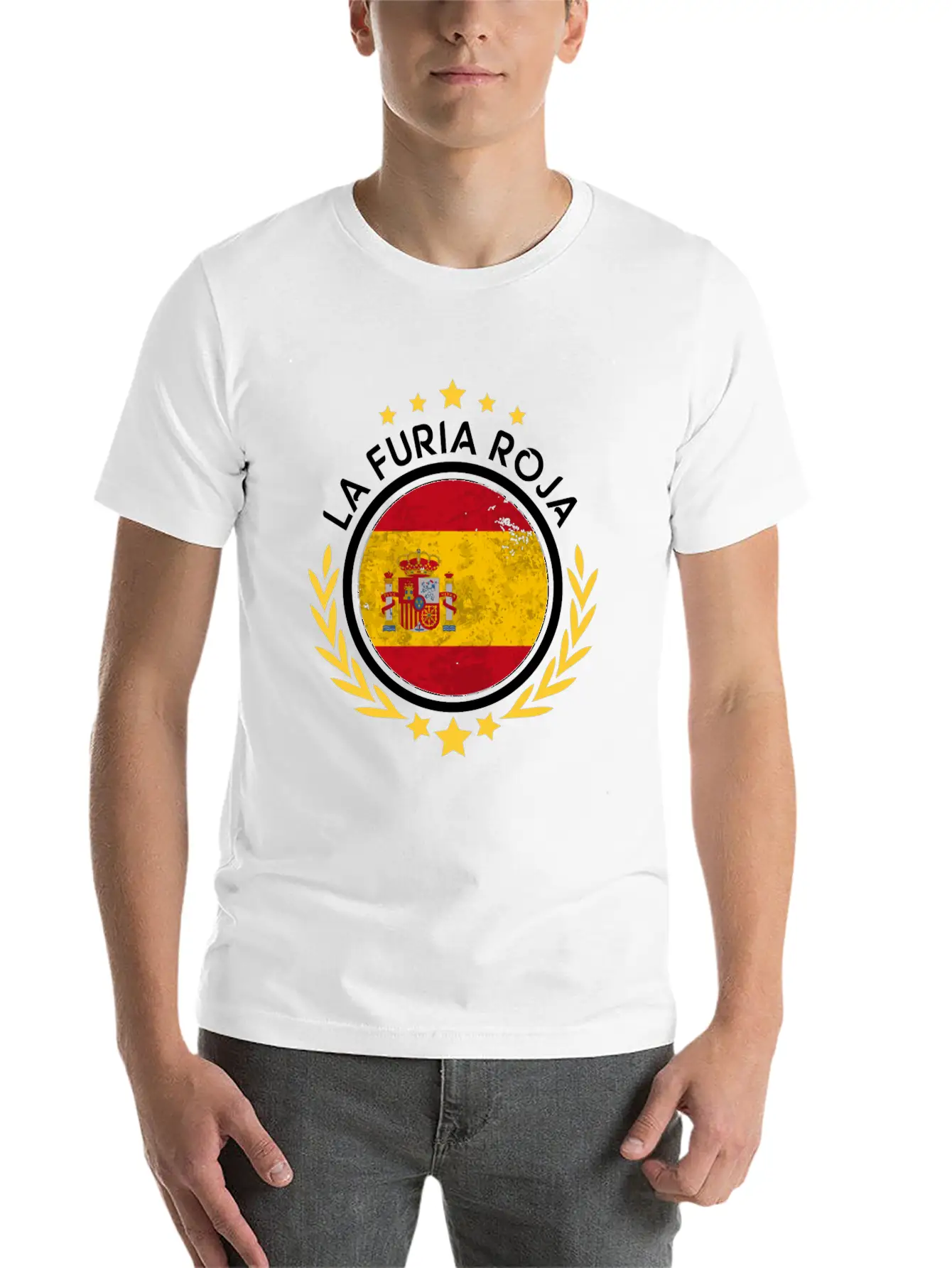 2018 Spain Fan World Soccer Championship Long Slee Soft Cotton Short Sleeve Tee – Unisex Wardrobe Staple