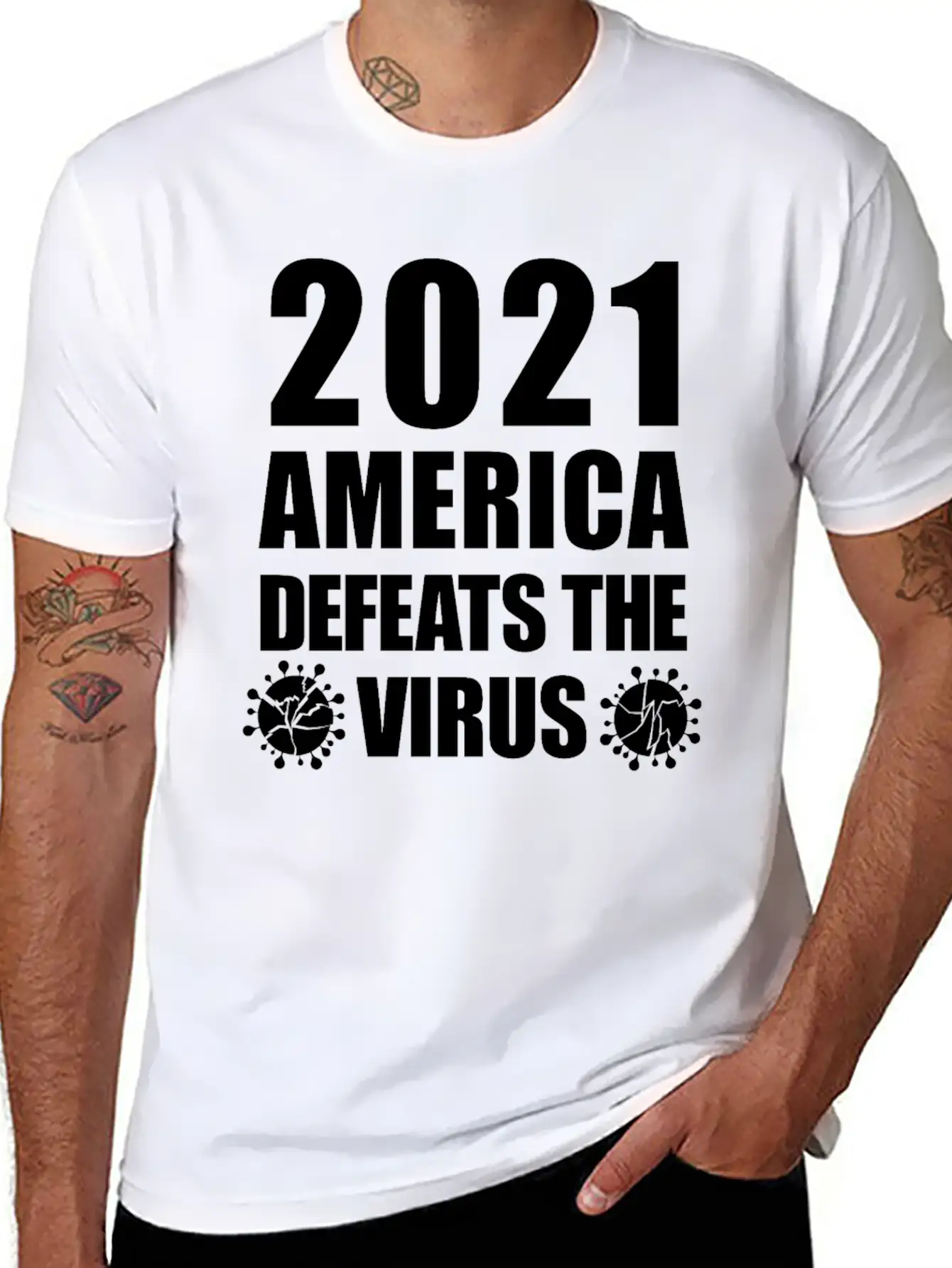 2021 America Defeats The Virus Proud Essential Unisex Summer Tee – Soft Cotton Casual Fit
