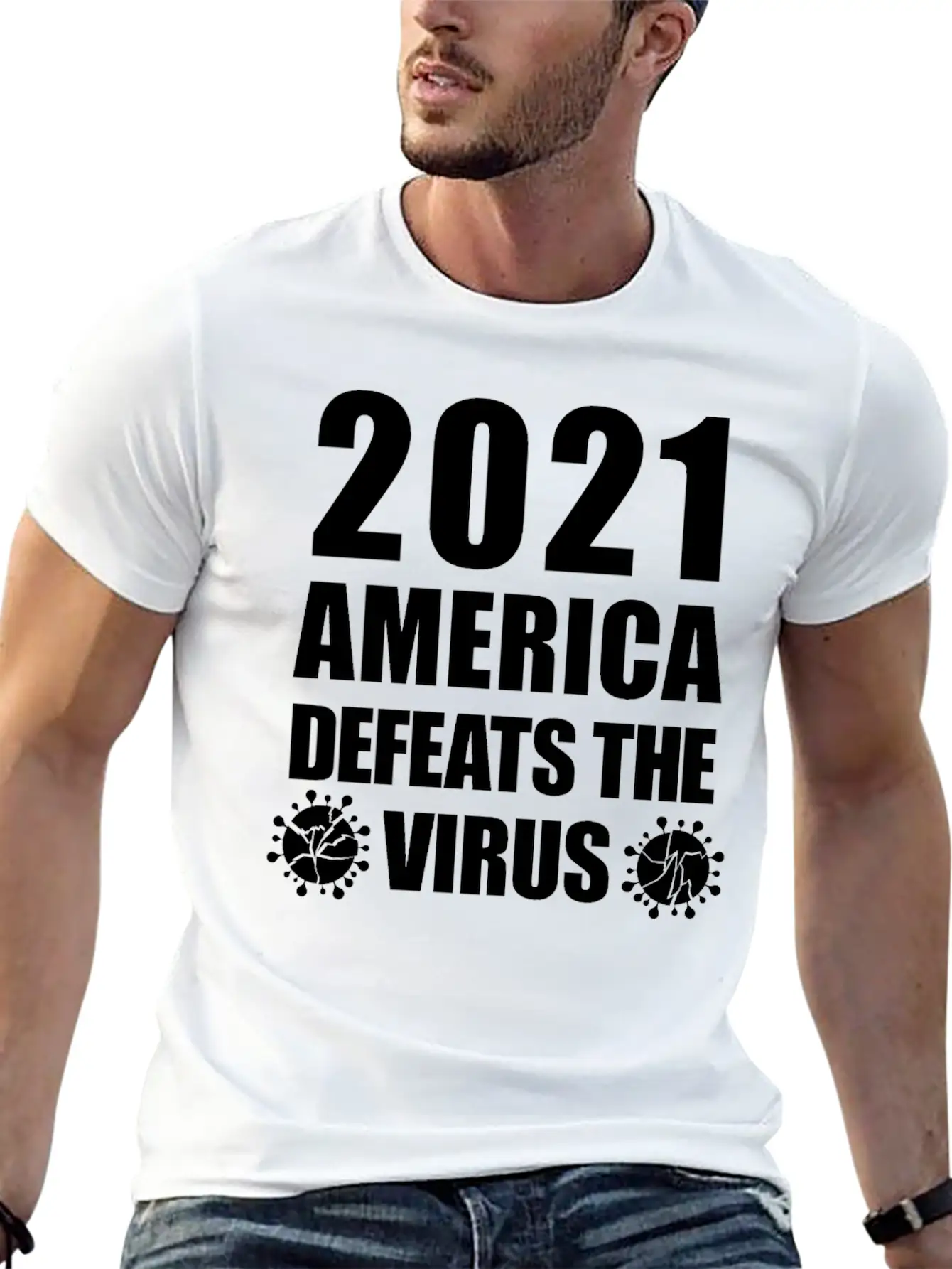 2021 America Defeats The Virus Proud Essential Unisex Summer Tee – Soft Cotton Casual Fit