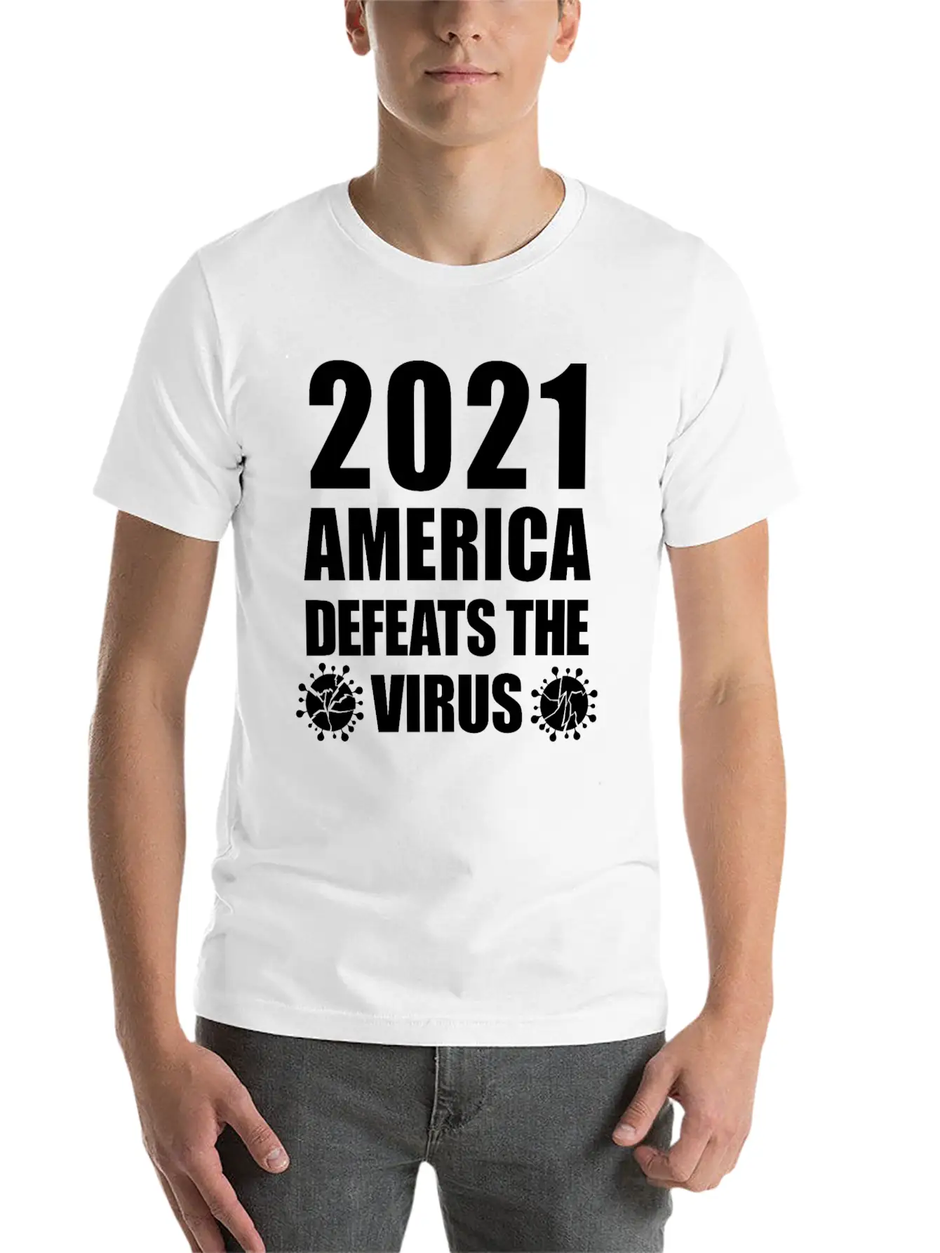 2021 America Defeats The Virus Proud Essential Unisex Summer Tee – Soft Cotton Casual Fit
