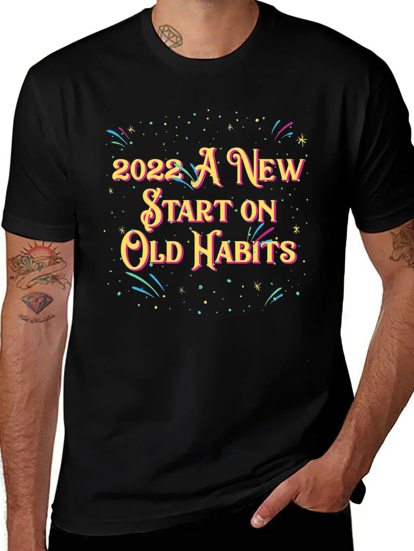2022 A New Start On Old Habits Happy New Year Dad Timeless Short Sleeve Tee – Comfy And Minimalist Design