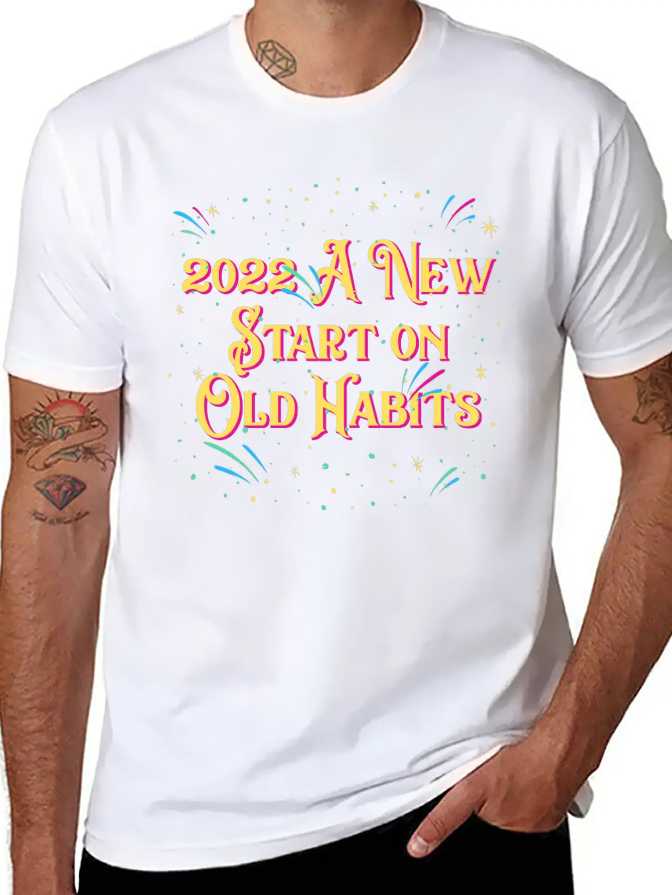 2022 A New Start On Old Habits Happy New Year Dad Timeless Short Sleeve Tee – Comfy And Minimalist Design