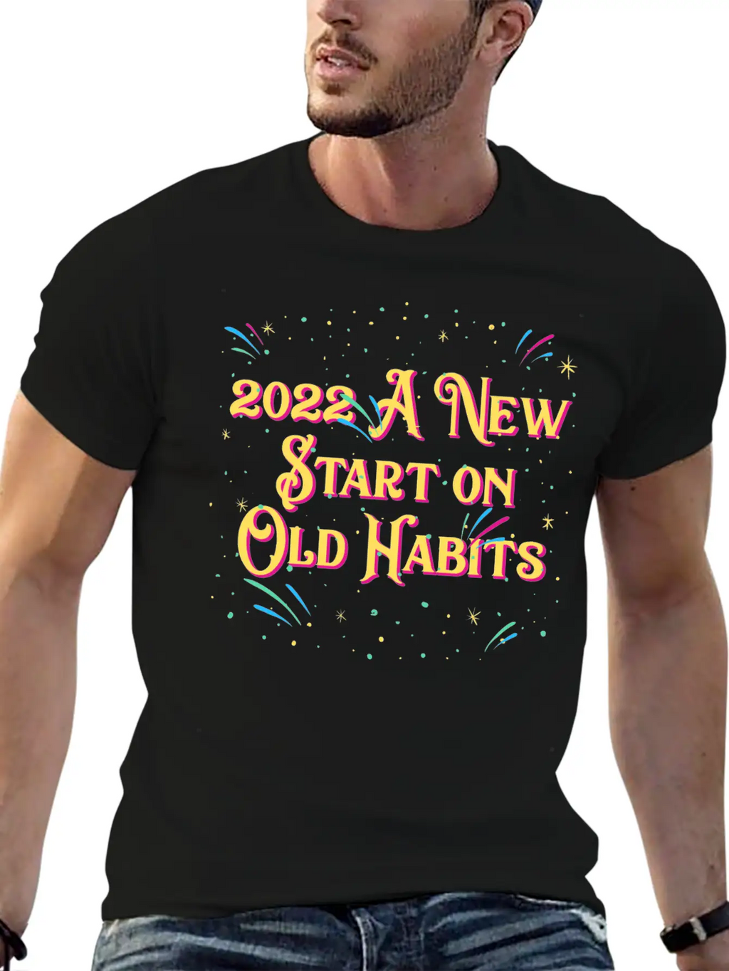 2022 A New Start On Old Habits Happy New Year Dad Timeless Short Sleeve Tee – Comfy And Minimalist Design