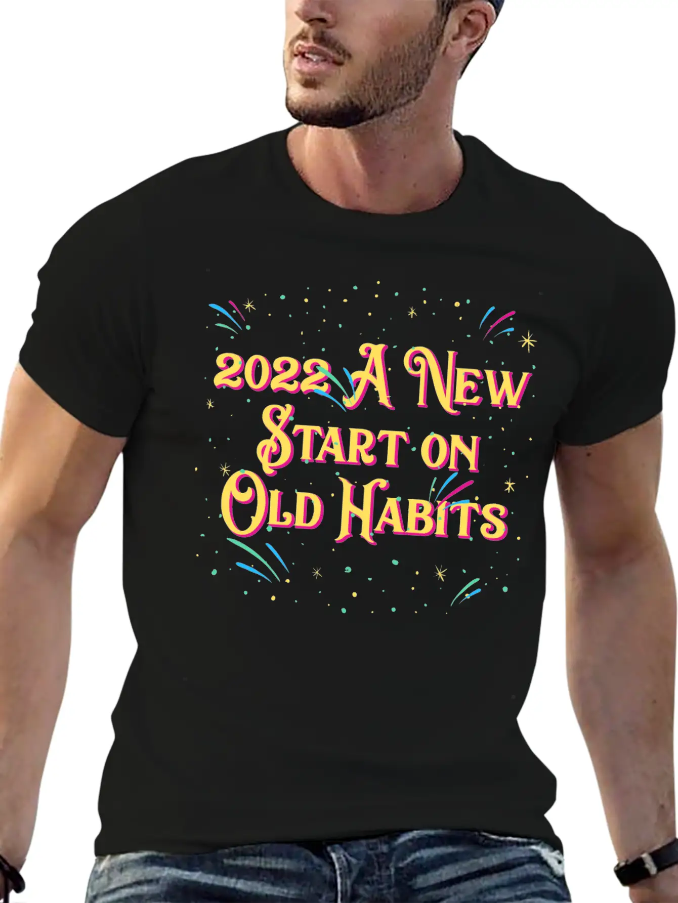 2022 A New Start On Old Habits Happy New Year Dad Timeless Short Sleeve Tee – Comfy And Minimalist Design