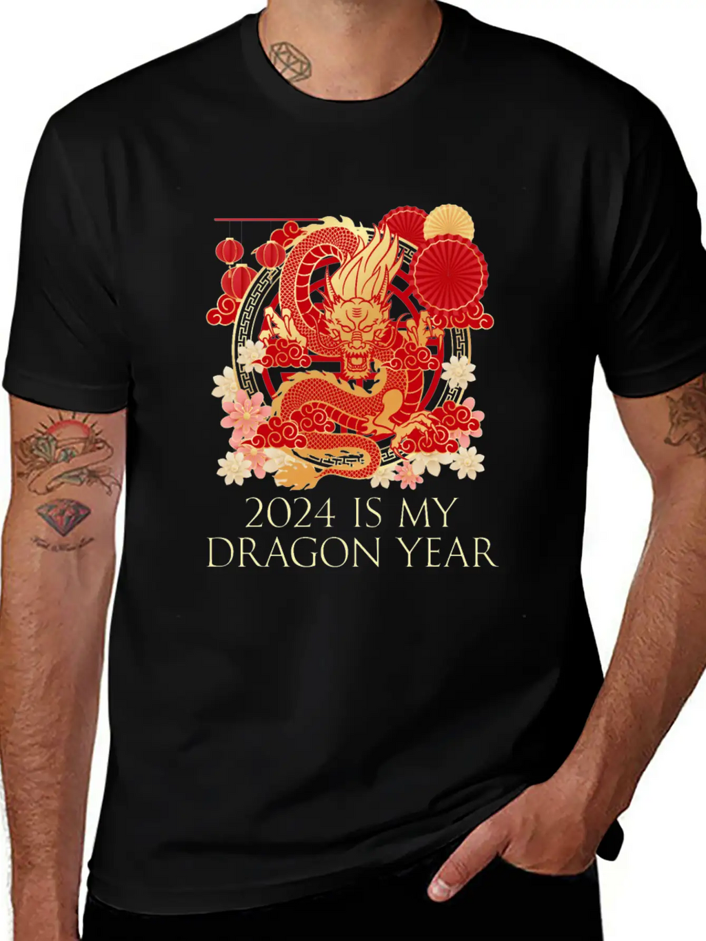 2024 Is My Dragon Year Chinese New Year Birthday Classic Crew Neck Graphic Tee – Everyday Minimal Look