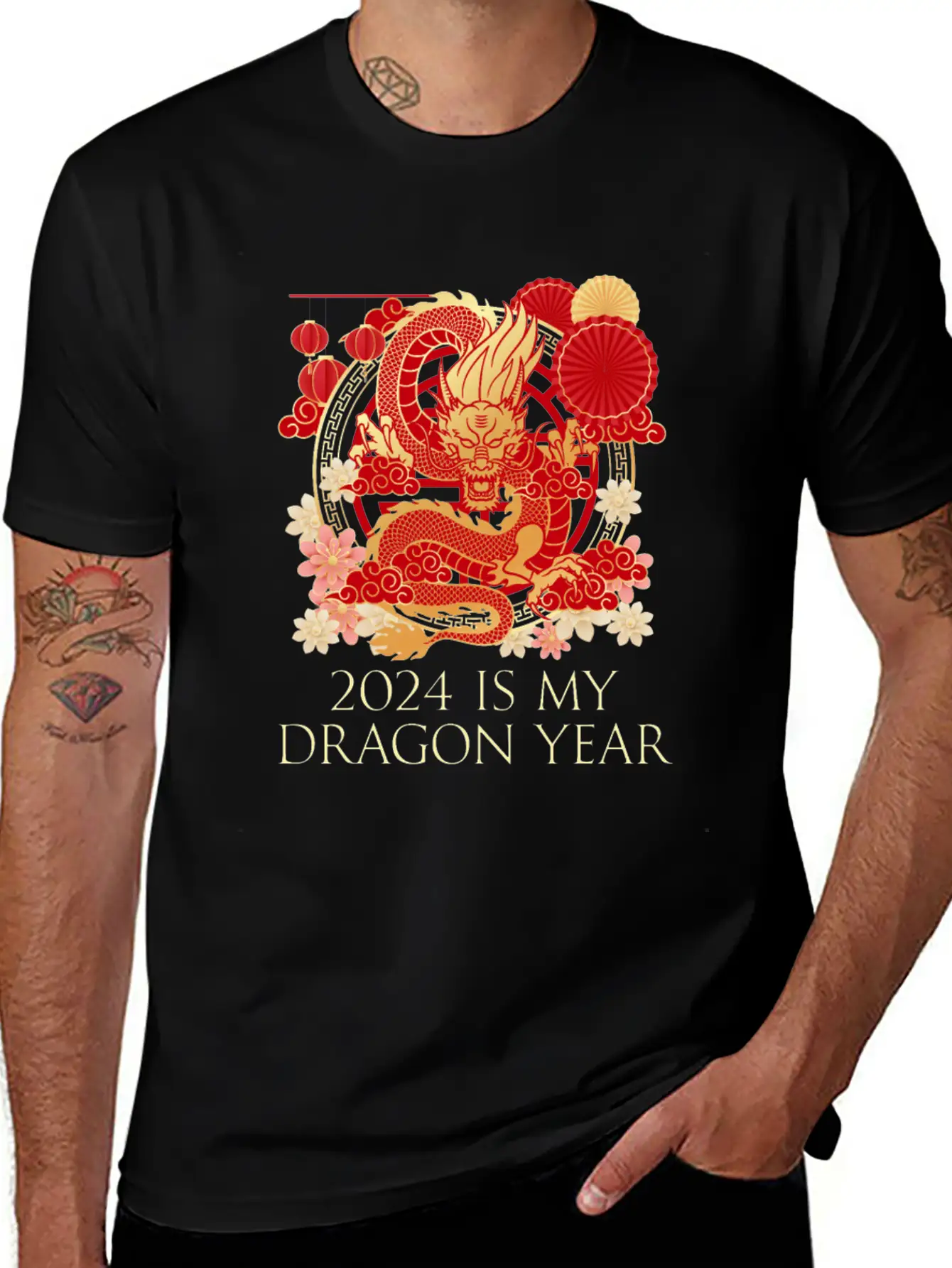 2024 Is My Dragon Year Chinese New Year Birthday Classic Crew Neck Graphic Tee – Everyday Minimal Look