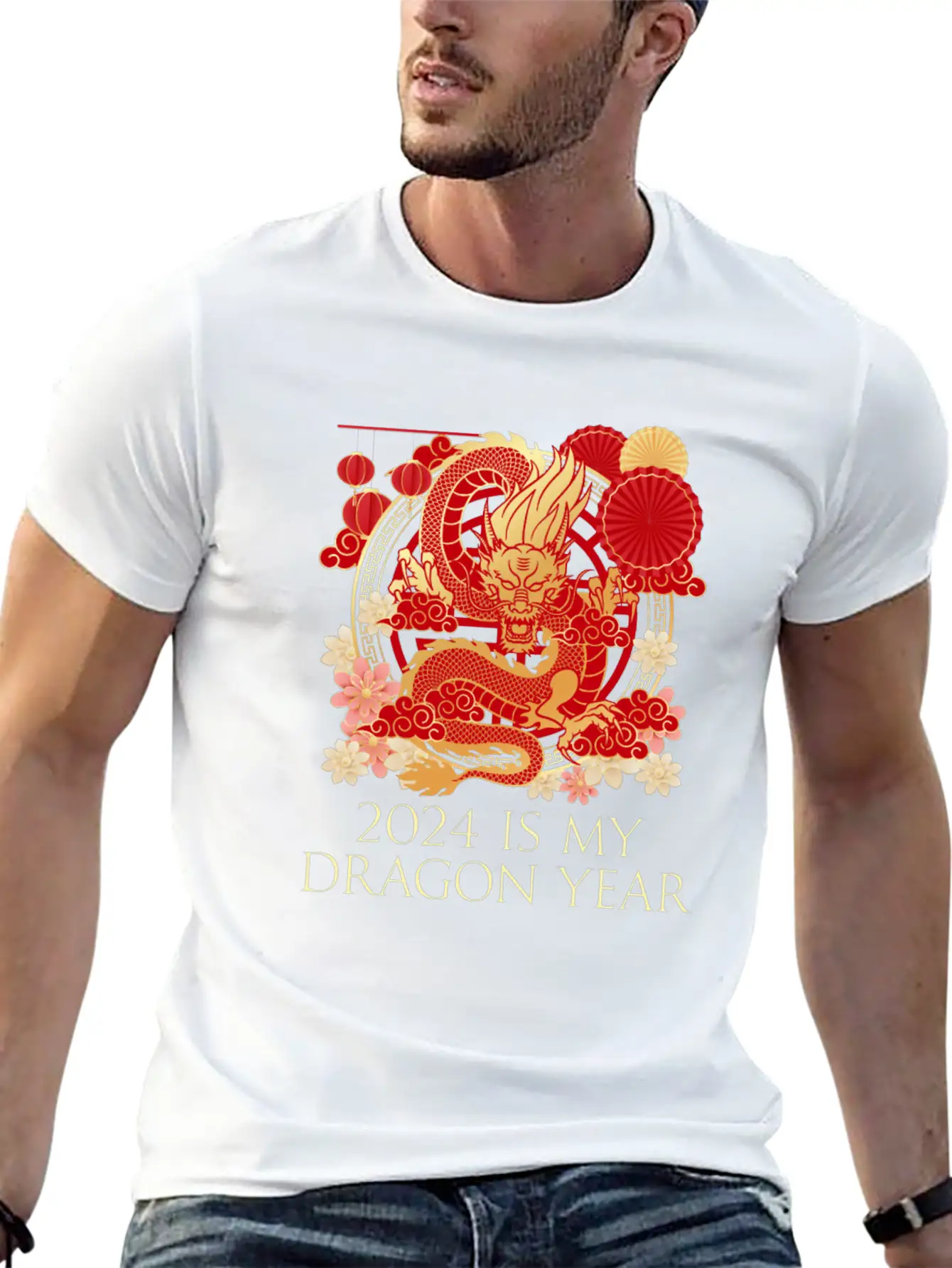 2024 Is My Dragon Year Chinese New Year Birthday Classic Crew Neck Graphic Tee – Everyday Minimal Look