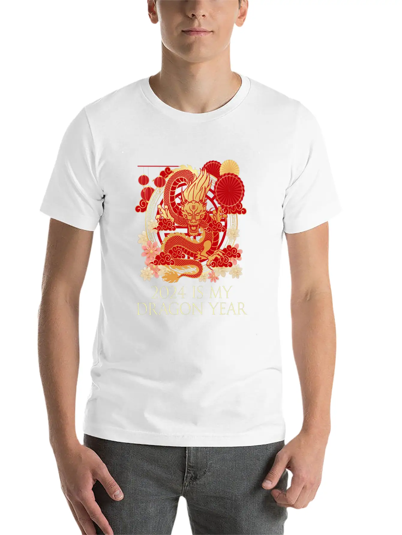 2024 Is My Dragon Year Chinese New Year Birthday Classic Crew Neck Graphic Tee – Everyday Minimal Look