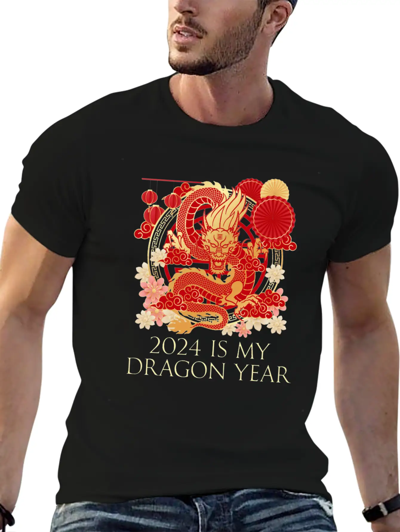 2024 Is My Dragon Year Chinese New Year Birthday Classic Crew Neck Graphic Tee – Everyday Minimal Look