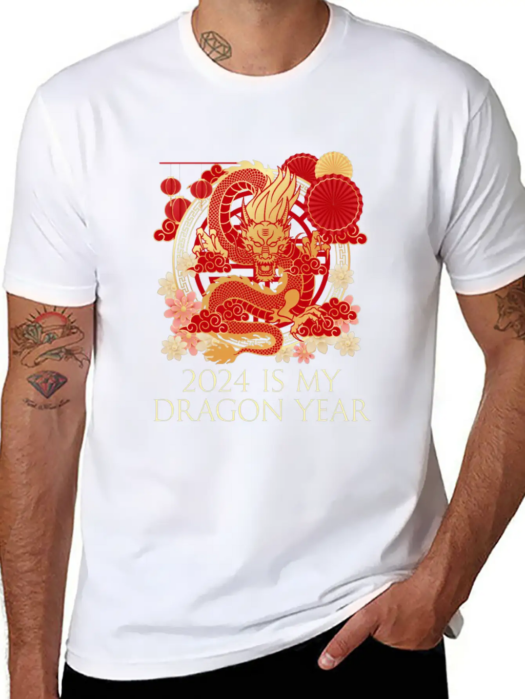2024 Is My Dragon Year Chinese New Year Birthday Classic Crew Neck Graphic Tee – Everyday Minimal Look