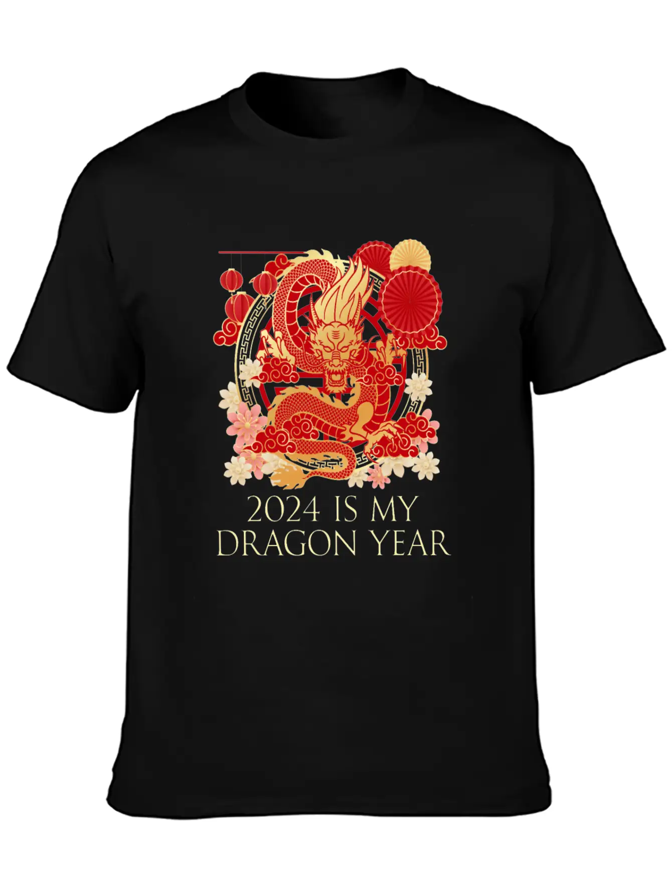 2024 Is My Dragon Year Chinese New Year Birthday Classic Crew Neck Graphic Tee – Everyday Minimal Look