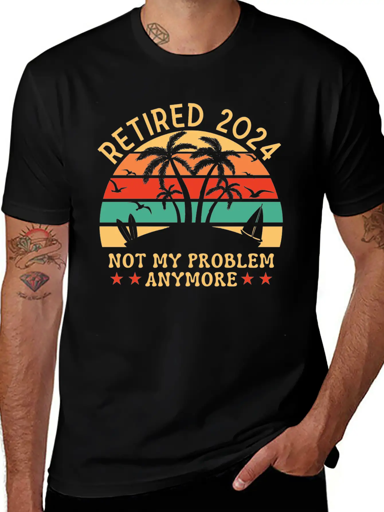 2024 Officially Retirement, Funny Retirement Simple Everyday Graphic Tee – Lightweight Summer Wear