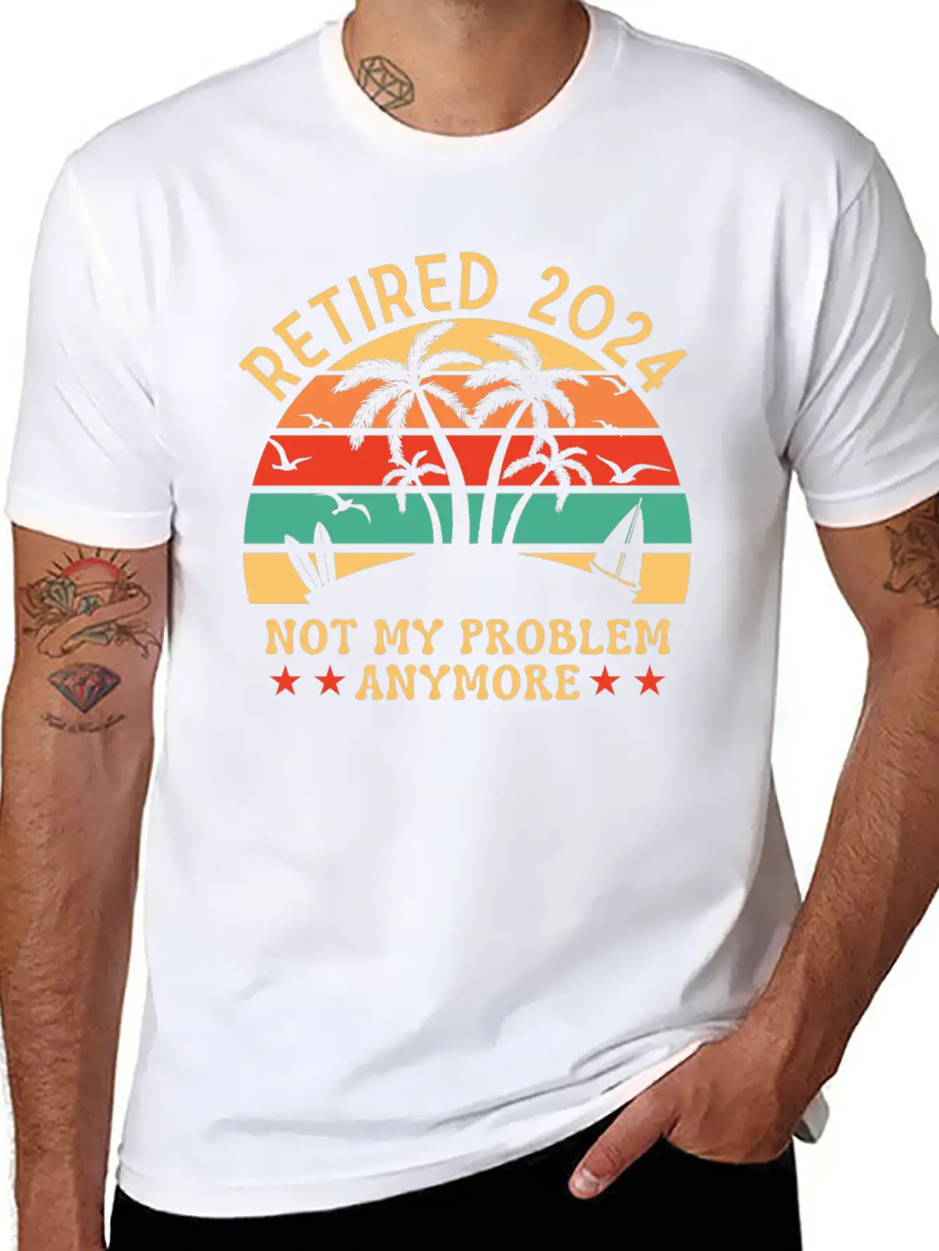 2024 Officially Retirement, Funny Retirement Simple Everyday Graphic Tee – Lightweight Summer Wear