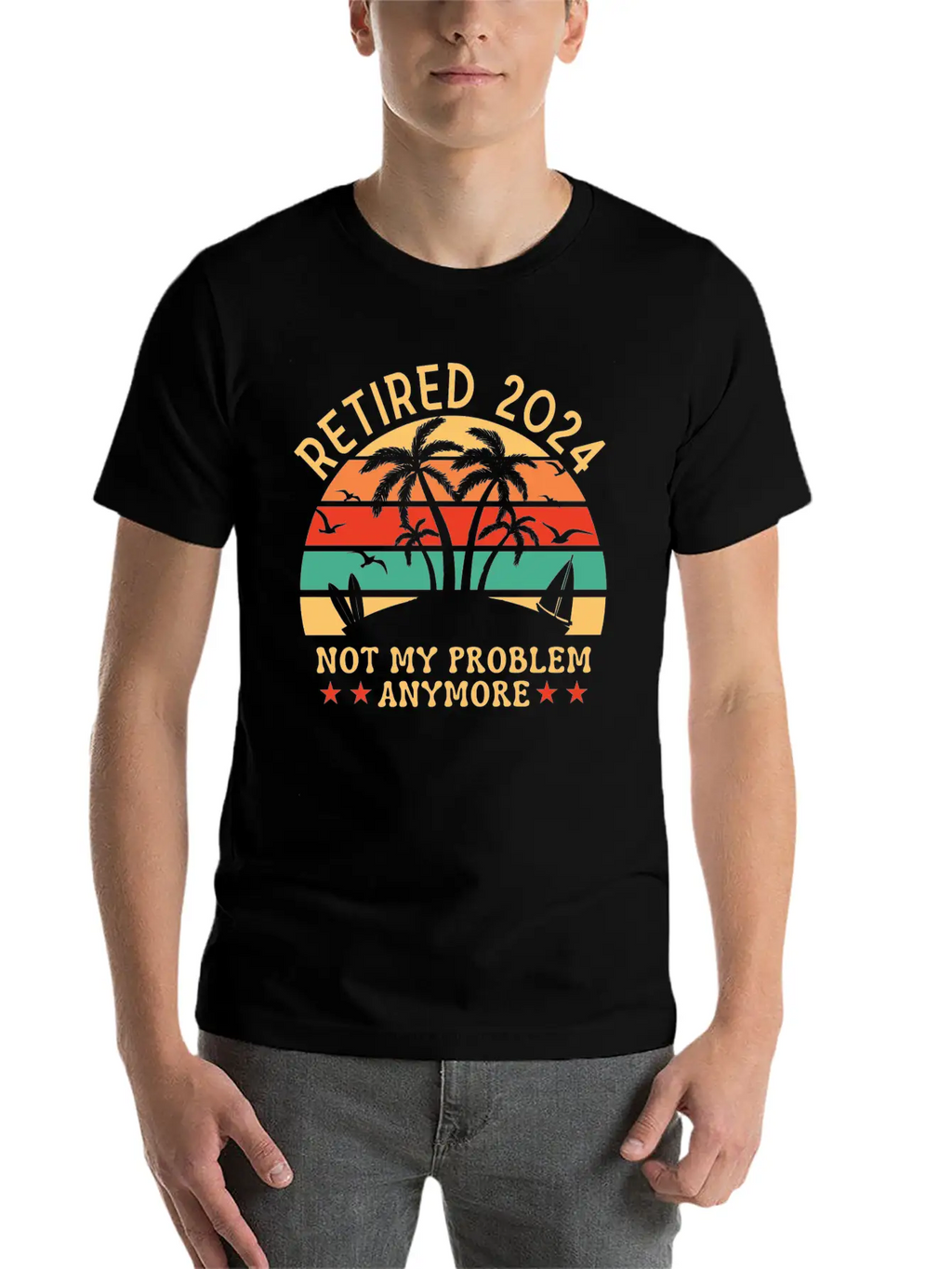 2024 Officially Retirement, Funny Retirement Simple Everyday Graphic Tee – Lightweight Summer Wear