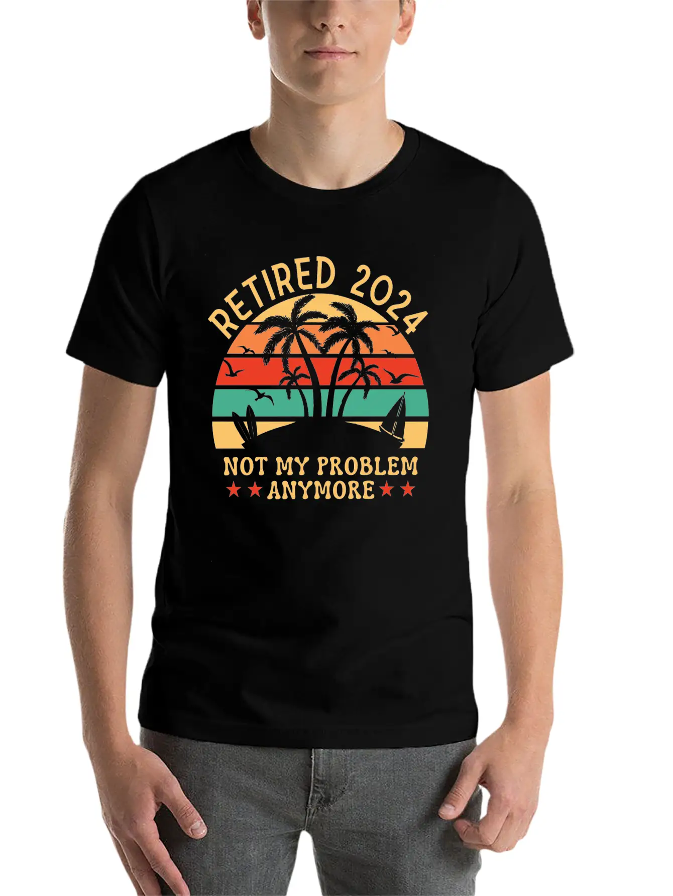 2024 Officially Retirement, Funny Retirement Simple Everyday Graphic Tee – Lightweight Summer Wear