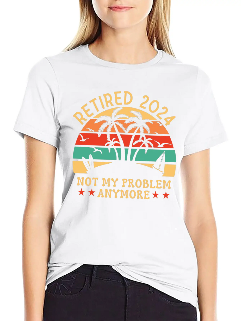 2024 Officially Retirement, Funny Retirement Simple Everyday Graphic Tee – Lightweight Summer Wear