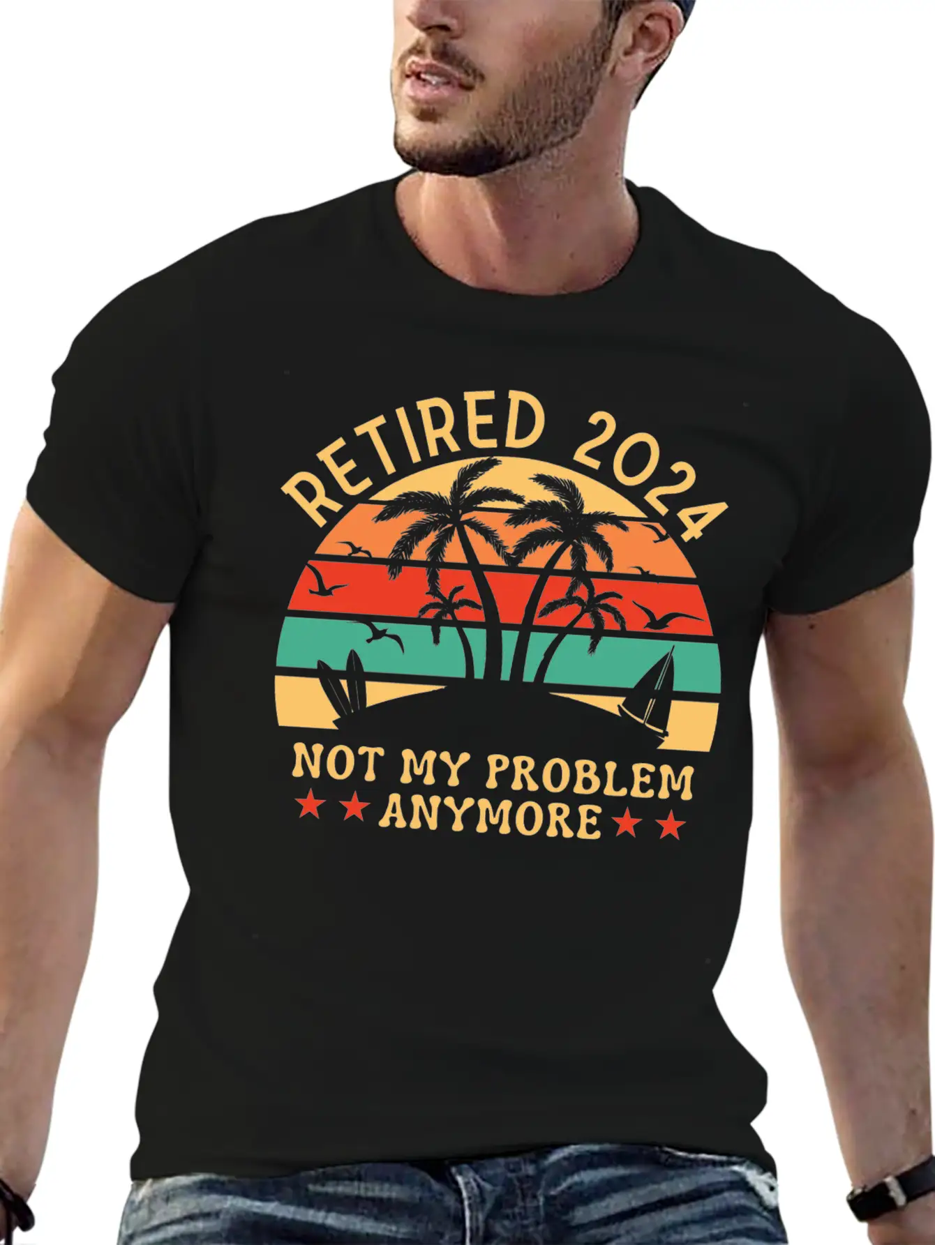 2024 Officially Retirement, Funny Retirement Simple Everyday Graphic Tee – Lightweight Summer Wear