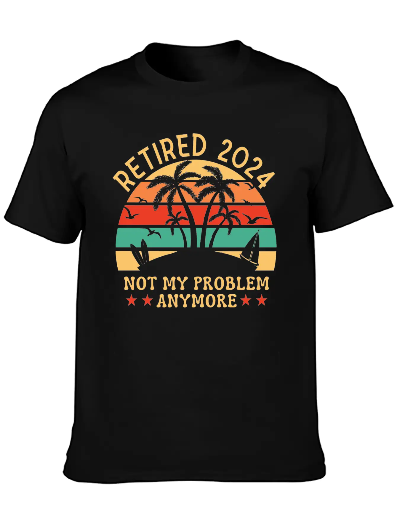 2024 Officially Retirement, Funny Retirement Simple Everyday Graphic Tee – Lightweight Summer Wear