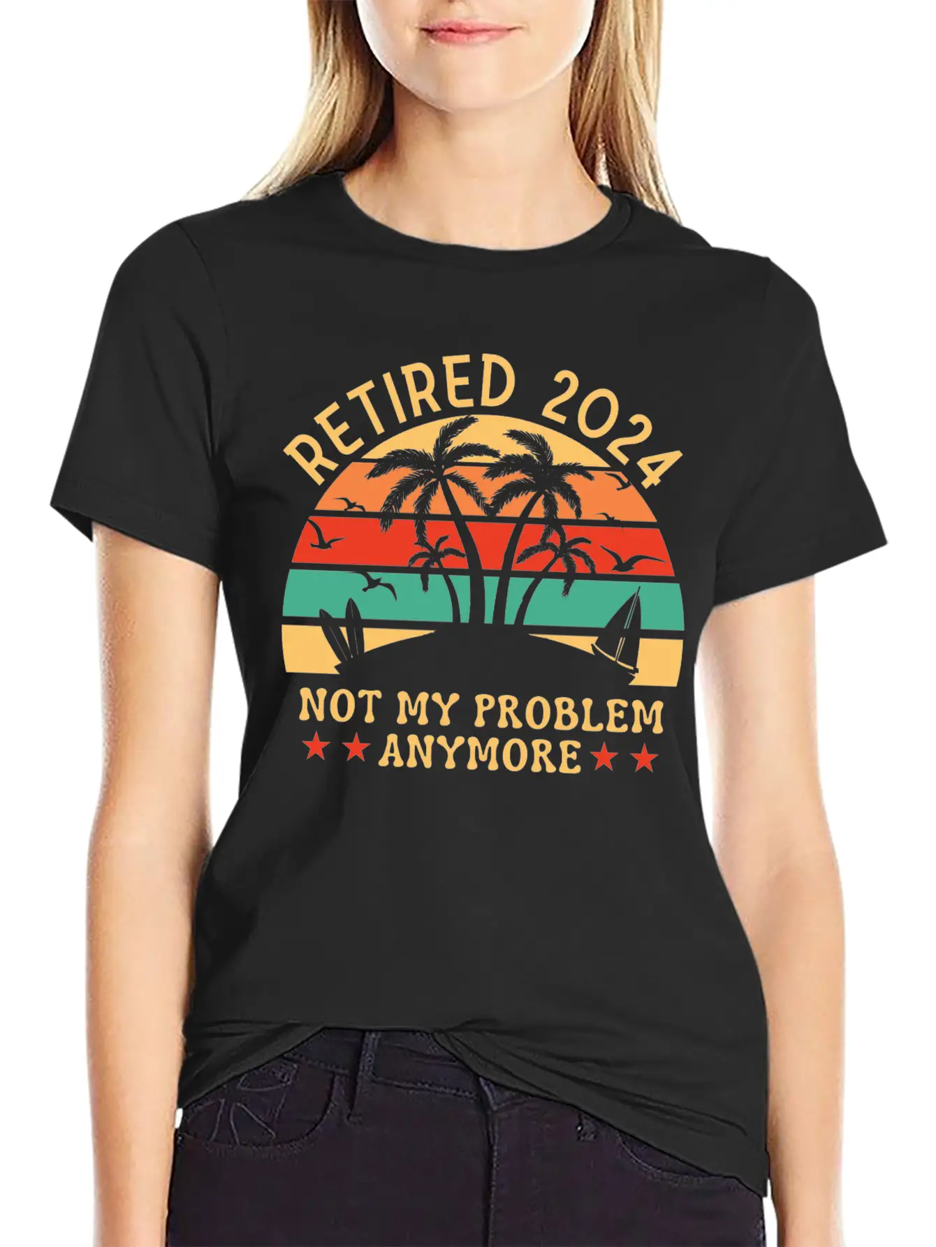 2024 Officially Retirement, Funny Retirement Simple Everyday Graphic Tee – Lightweight Summer Wear