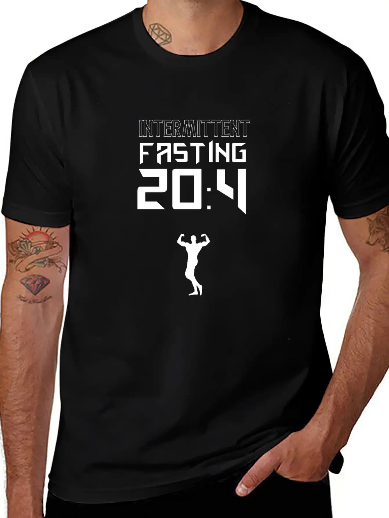 20:4 Intermittent Fasting Fitness Weightloss Diet Simple Everyday Graphic Tee – Lightweight Summer Wear