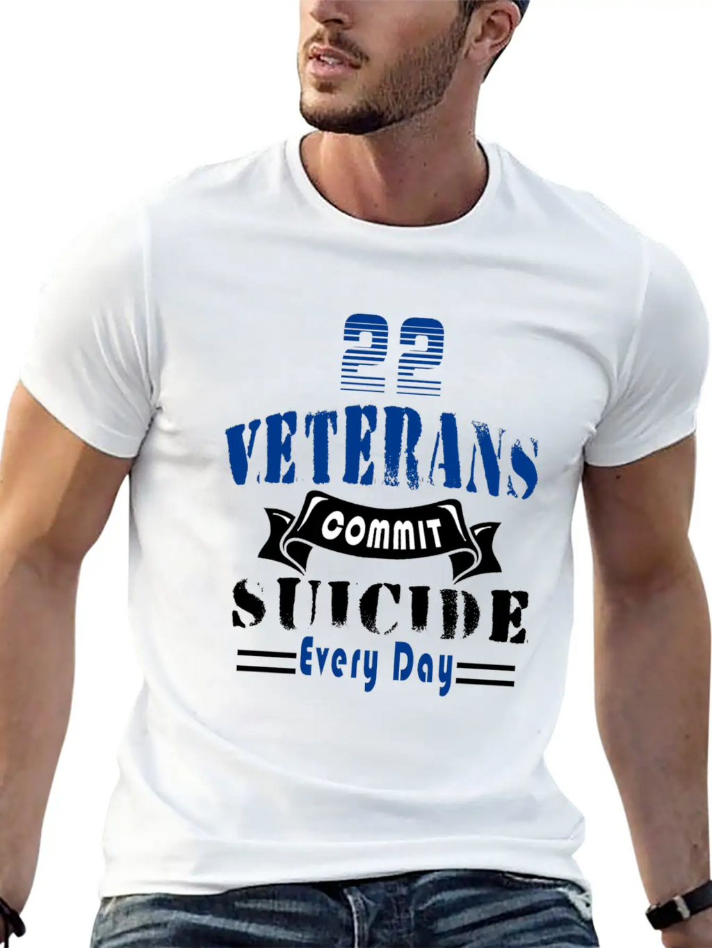 22 Veterans Commit Suicide Every Day Simple Everyday Graphic Tee – Lightweight Summer Wear