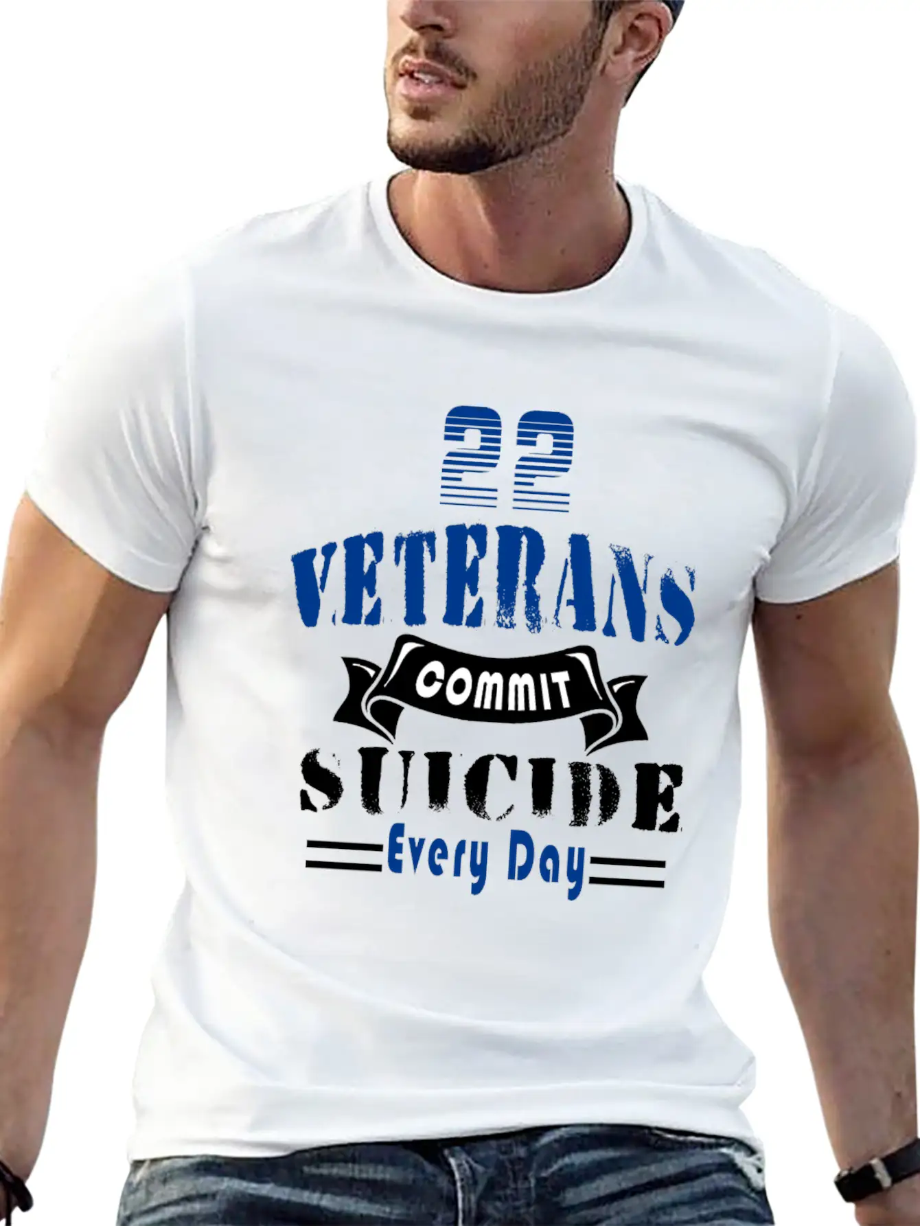 22 Veterans Commit Suicide Every Day Simple Everyday Graphic Tee – Lightweight Summer Wear